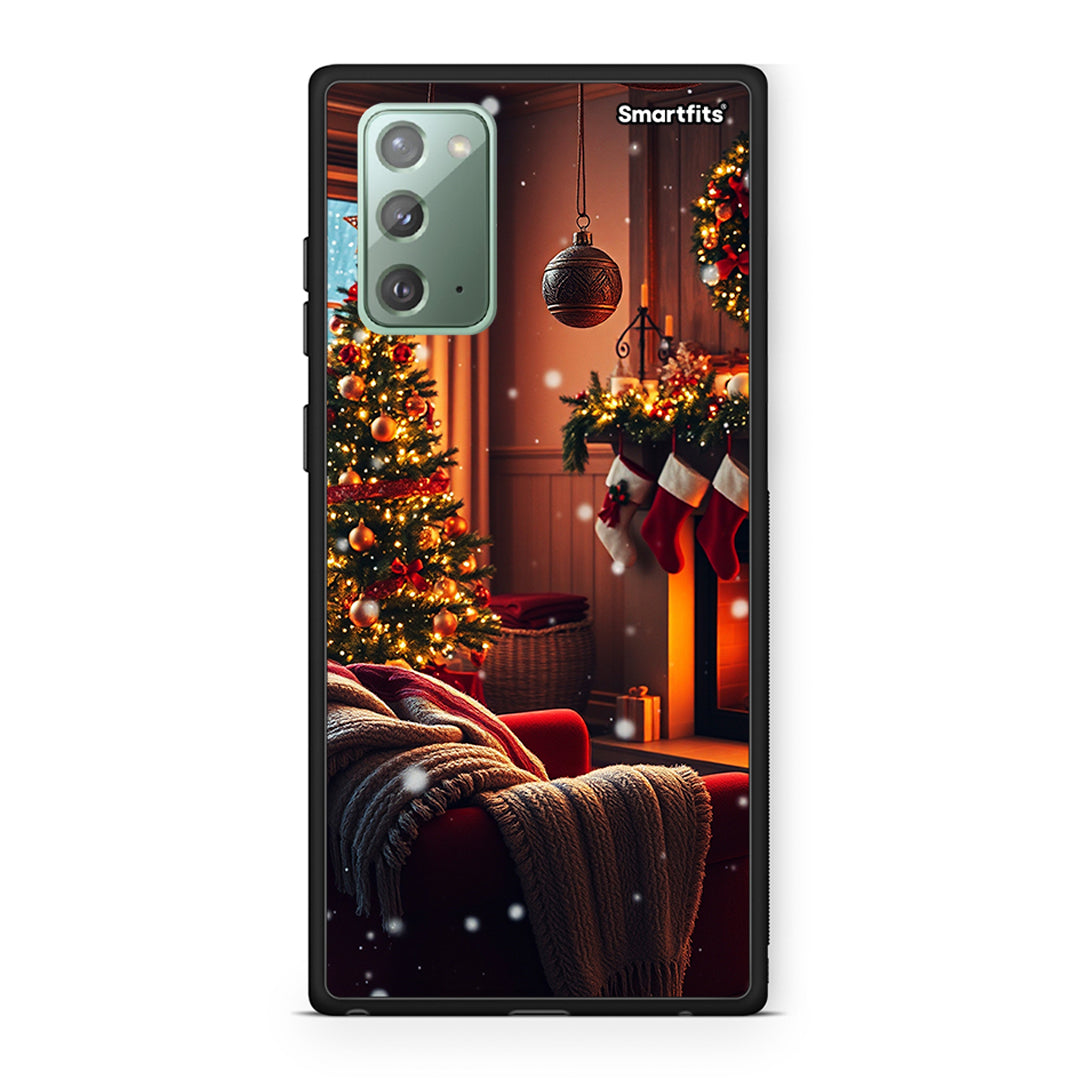 Samsung Note 20 Home For Christmas θήκη από τη Smartfits με σχέδιο στο πίσω μέρος και μαύρο περίβλημα | Smartphone case with colorful back and black bezels by Smartfits