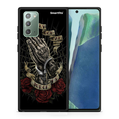 Θήκη Samsung Note 20 Judge By God από τη Smartfits με σχέδιο στο πίσω μέρος και μαύρο περίβλημα | Samsung Note 20 Judge By God case with colorful back and black bezels