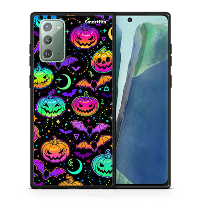 Θήκη Samsung Note 20 Neon Halloween από τη Smartfits με σχέδιο στο πίσω μέρος και μαύρο περίβλημα | Samsung Note 20 Neon Halloween case with colorful back and black bezels