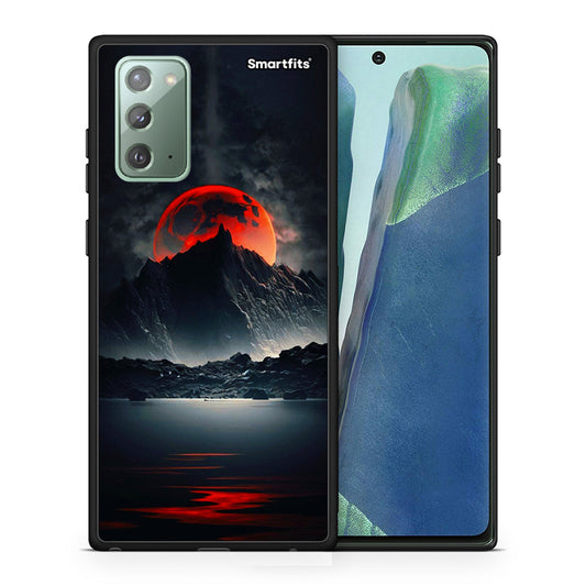 Θήκη Samsung Note 20 Red Full Moon από τη Smartfits με σχέδιο στο πίσω μέρος και μαύρο περίβλημα | Samsung Note 20 Red Full Moon case with colorful back and black bezels
