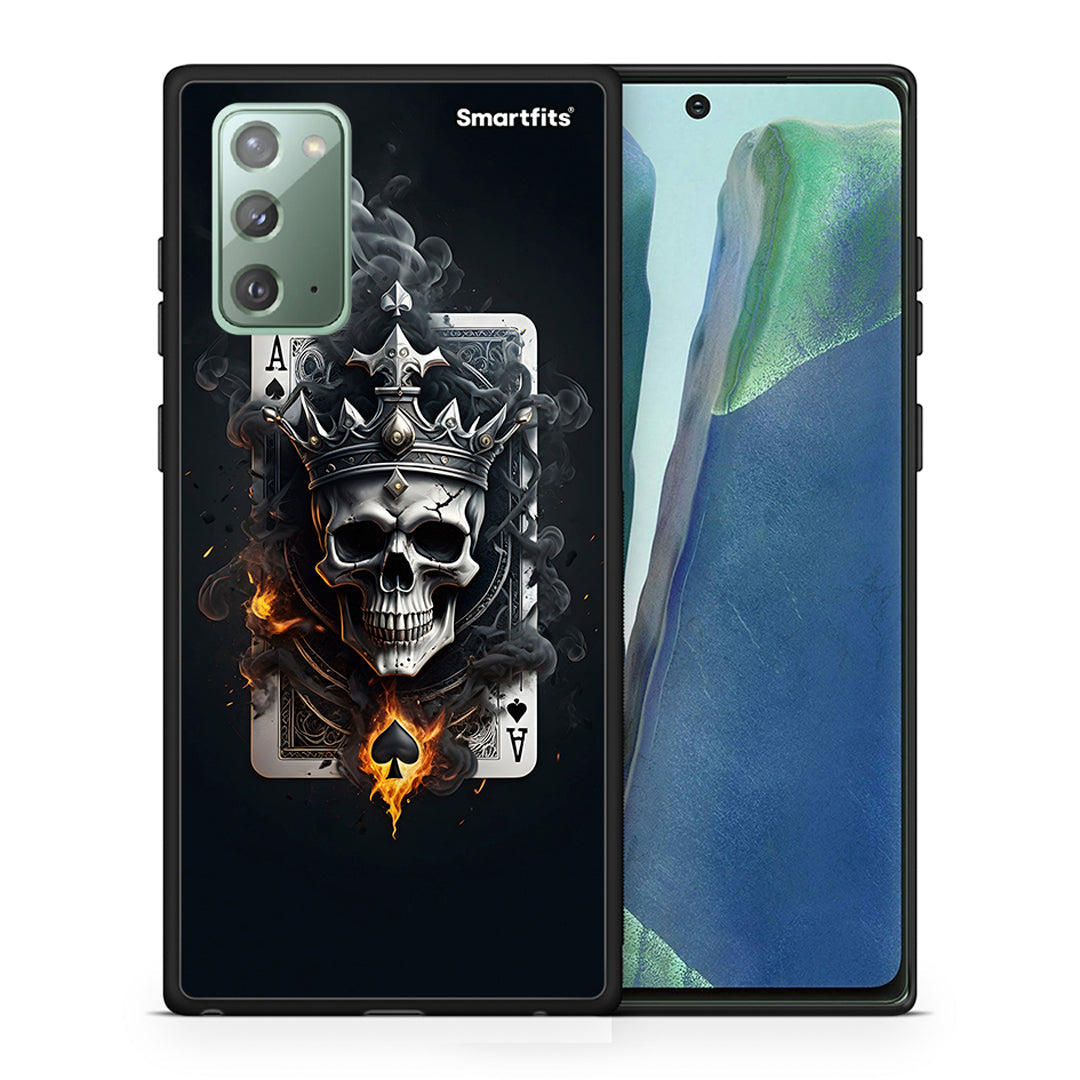 Θήκη Samsung Note 20 Skull King Ace από τη Smartfits με σχέδιο στο πίσω μέρος και μαύρο περίβλημα | Samsung Note 20 Skull King Ace case with colorful back and black bezels