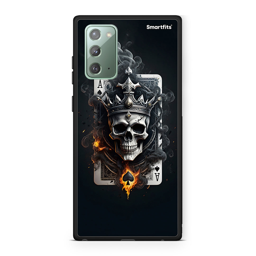 Samsung Note 20 Skull King Ace θήκη από τη Smartfits με σχέδιο στο πίσω μέρος και μαύρο περίβλημα | Smartphone case with colorful back and black bezels by Smartfits