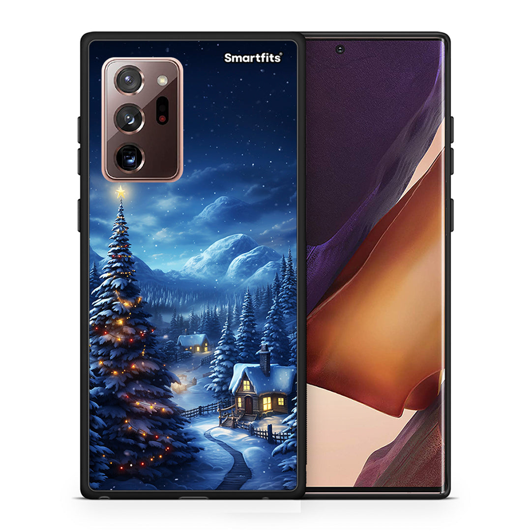 Θήκη Samsung Note 20 Ultra Christmas Scenery από τη Smartfits με σχέδιο στο πίσω μέρος και μαύρο περίβλημα | Samsung Note 20 Ultra Christmas Scenery case with colorful back and black bezels