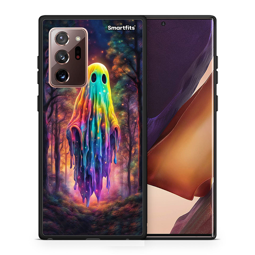 Θήκη Samsung Note 20 Ultra Halloween Ghost από τη Smartfits με σχέδιο στο πίσω μέρος και μαύρο περίβλημα | Samsung Note 20 Ultra Halloween Ghost case with colorful back and black bezels