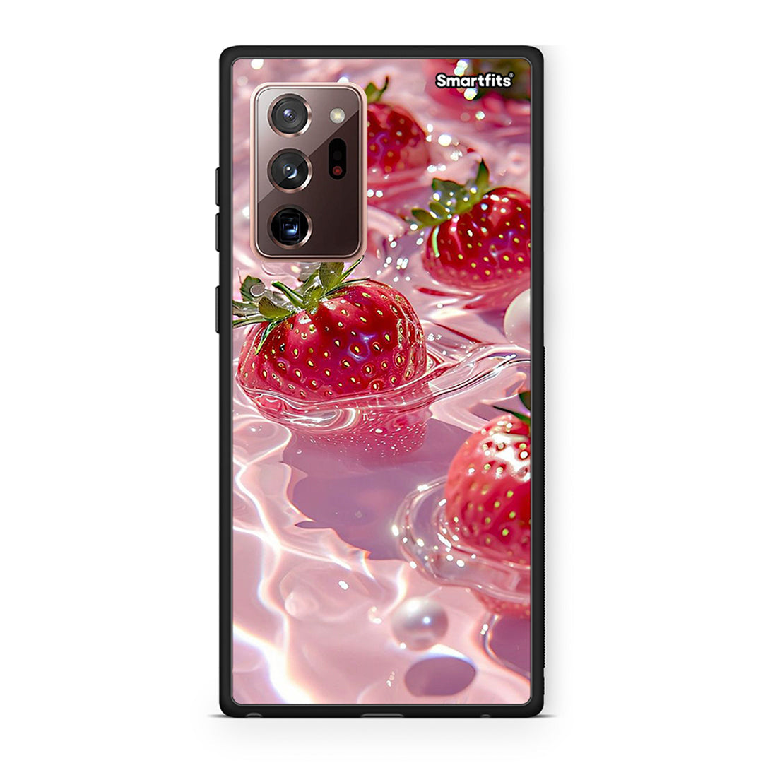 Samsung Note 20 Ultra Juicy Strawberries θήκη από τη Smartfits με σχέδιο στο πίσω μέρος και μαύρο περίβλημα | Smartphone case with colorful back and black bezels by Smartfits