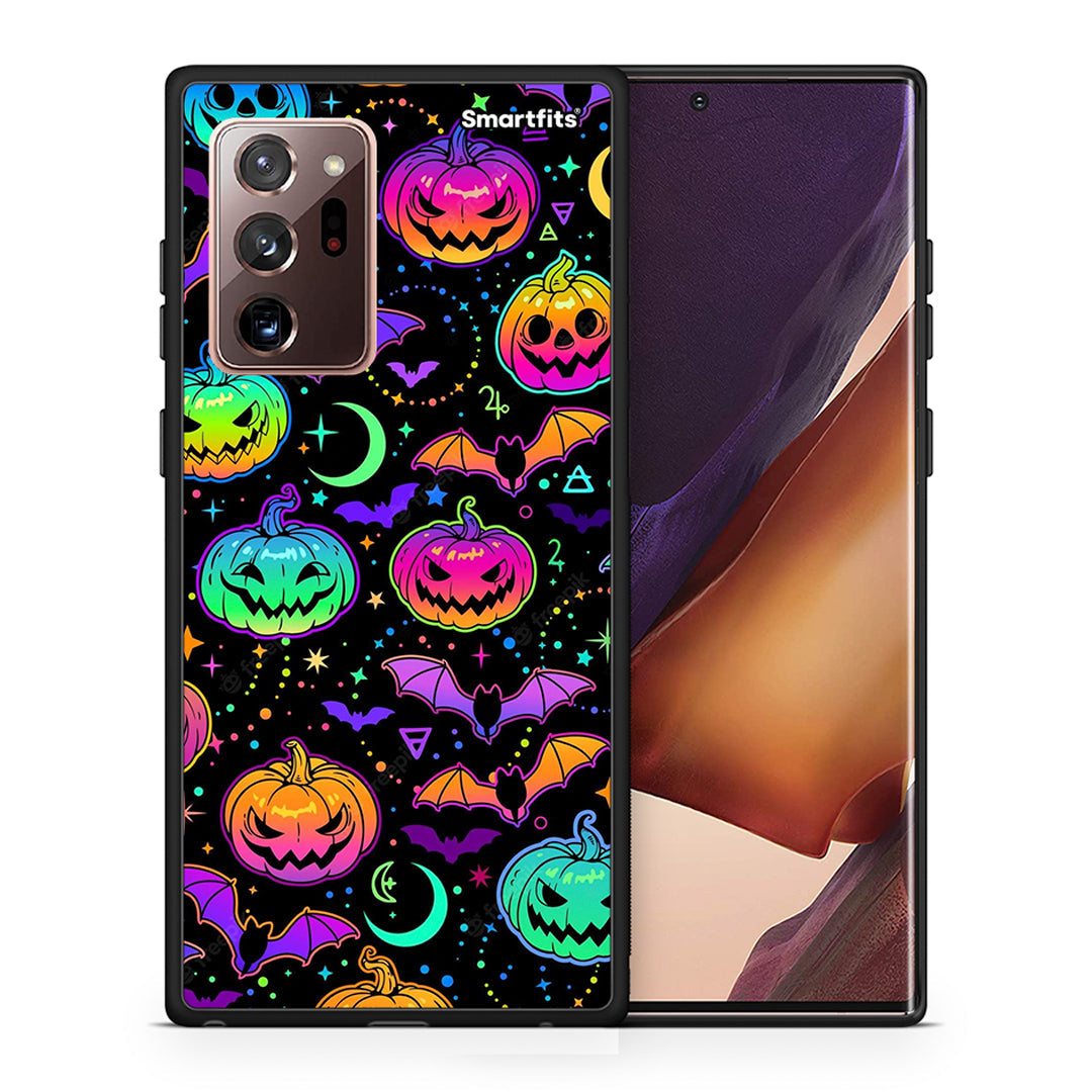 Θήκη Samsung Note 20 Ultra Neon Halloween από τη Smartfits με σχέδιο στο πίσω μέρος και μαύρο περίβλημα | Samsung Note 20 Ultra Neon Halloween case with colorful back and black bezels