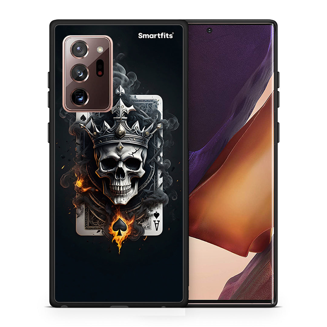 Θήκη Samsung Note 20 Ultra Skull King Ace από τη Smartfits με σχέδιο στο πίσω μέρος και μαύρο περίβλημα | Samsung Note 20 Ultra Skull King Ace case with colorful back and black bezels