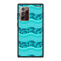 Thumbnail for Samsung Note 20 Ultra Swimming Dolphins θήκη από τη Smartfits με σχέδιο στο πίσω μέρος και μαύρο περίβλημα | Smartphone case with colorful back and black bezels by Smartfits