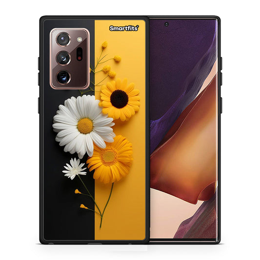 Θήκη Samsung Note 20 Ultra Yellow Daisies από τη Smartfits με σχέδιο στο πίσω μέρος και μαύρο περίβλημα | Samsung Note 20 Ultra Yellow Daisies case with colorful back and black bezels