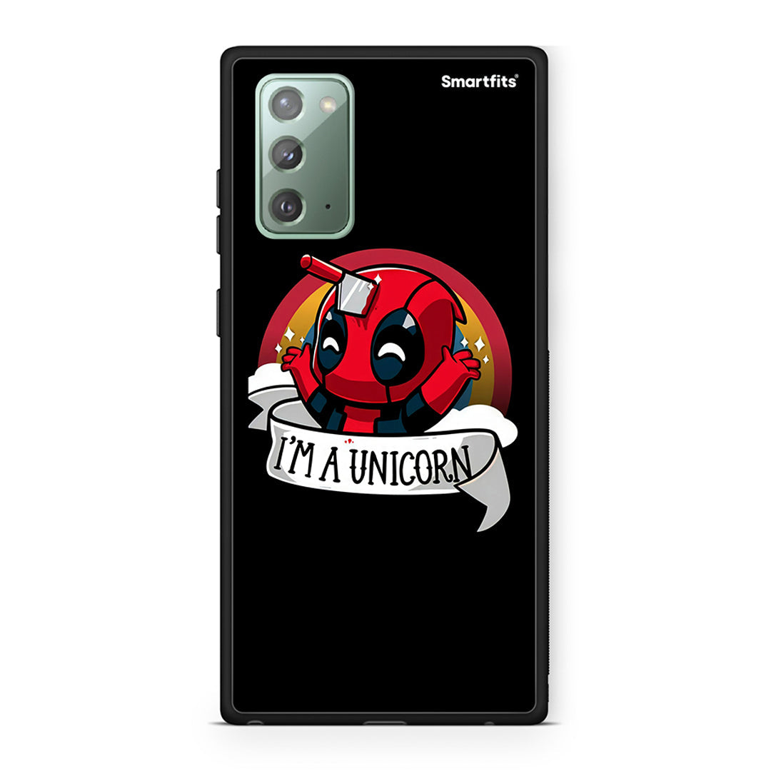 Samsung Note 20 Unicorn Deadpool θήκη από τη Smartfits με σχέδιο στο πίσω μέρος και μαύρο περίβλημα | Smartphone case with colorful back and black bezels by Smartfits