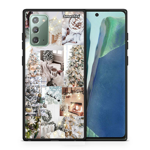 Θήκη Samsung Note 20 White Christmas από τη Smartfits με σχέδιο στο πίσω μέρος και μαύρο περίβλημα | Samsung Note 20 White Christmas case with colorful back and black bezels