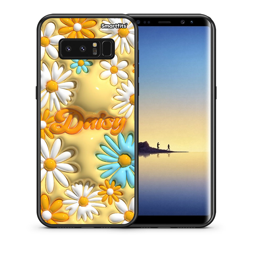 Θήκη Samsung Note 8 Bubble Daisies από τη Smartfits με σχέδιο στο πίσω μέρος και μαύρο περίβλημα | Samsung Note 8 Bubble Daisies case with colorful back and black bezels