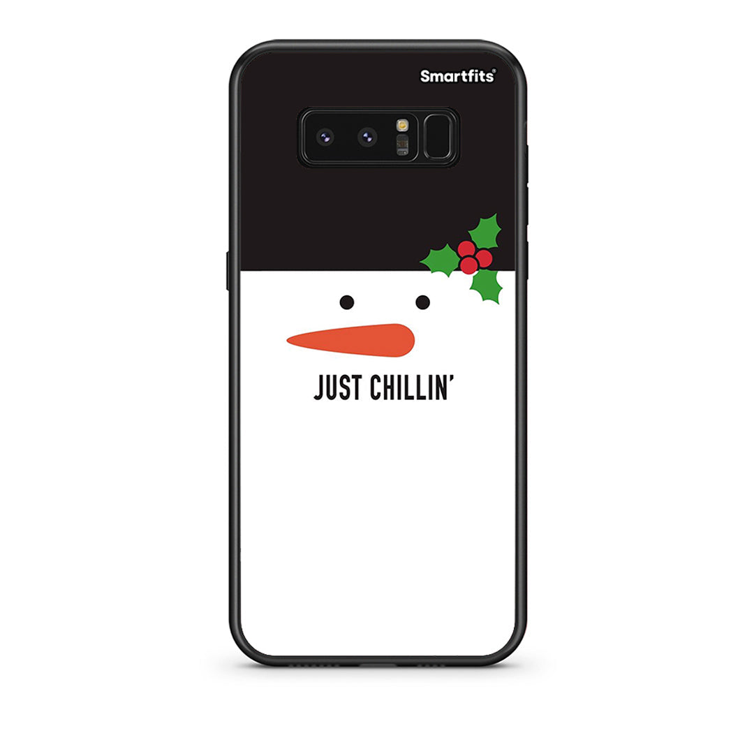 samsung note 8 Christmas Chillin θήκη από τη Smartfits με σχέδιο στο πίσω μέρος και μαύρο περίβλημα | Smartphone case with colorful back and black bezels by Smartfits