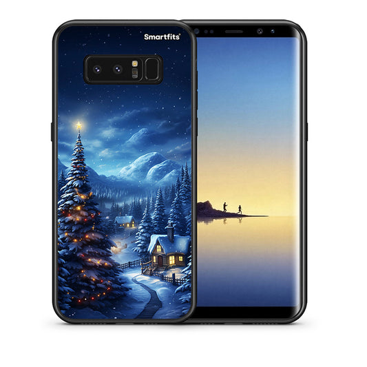 Θήκη Samsung Note 8 Christmas Scenery από τη Smartfits με σχέδιο στο πίσω μέρος και μαύρο περίβλημα | Samsung Note 8 Christmas Scenery case with colorful back and black bezels