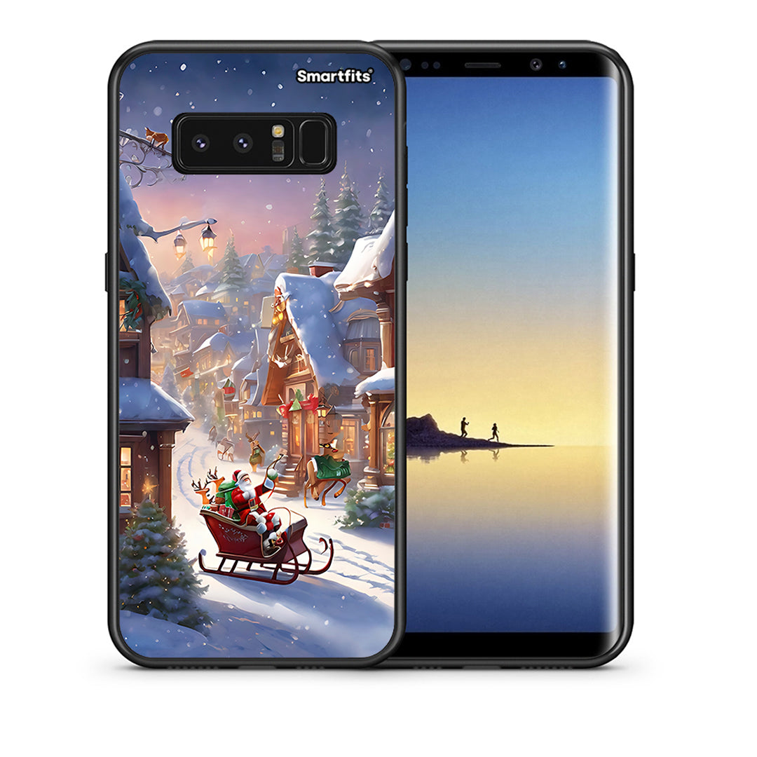 Θήκη Samsung Note 8 Christmas Snow από τη Smartfits με σχέδιο στο πίσω μέρος και μαύρο περίβλημα | Samsung Note 8 Christmas Snow case with colorful back and black bezels