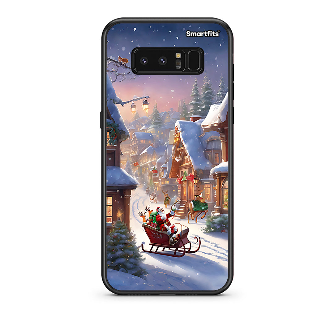 samsung note 8 Christmas Snow θήκη από τη Smartfits με σχέδιο στο πίσω μέρος και μαύρο περίβλημα | Smartphone case with colorful back and black bezels by Smartfits