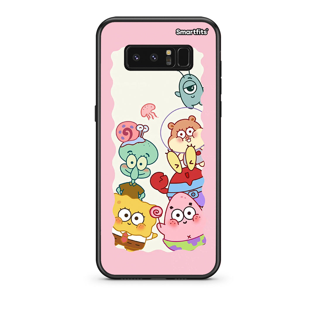 samsung note 8 Cute Companion θήκη από τη Smartfits με σχέδιο στο πίσω μέρος και μαύρο περίβλημα | Smartphone case with colorful back and black bezels by Smartfits