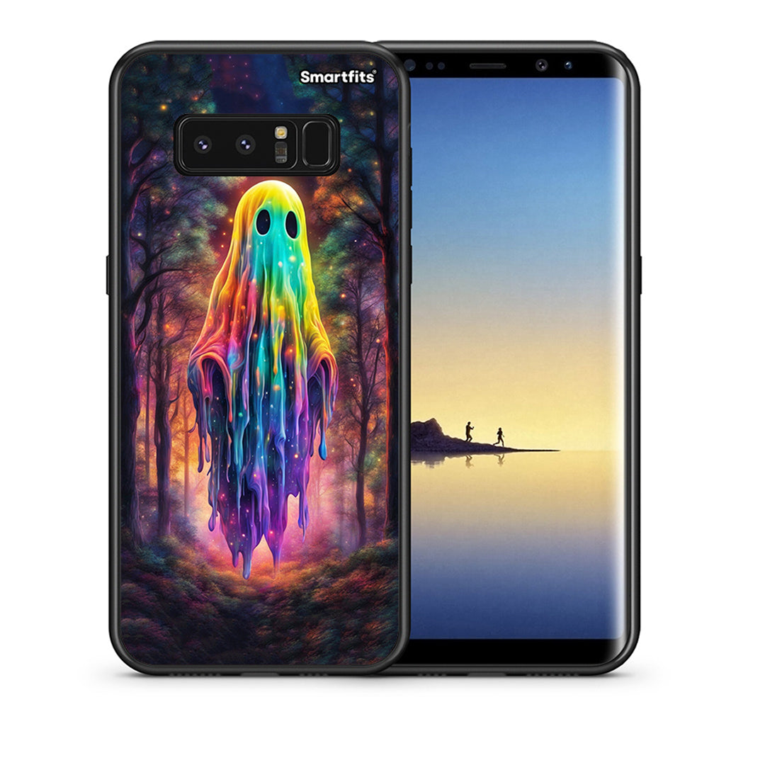 Θήκη Samsung Note 8 Halloween Ghost από τη Smartfits με σχέδιο στο πίσω μέρος και μαύρο περίβλημα | Samsung Note 8 Halloween Ghost case with colorful back and black bezels