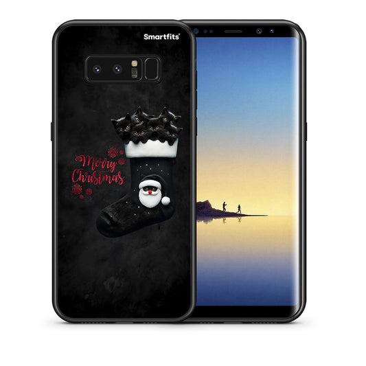 Θήκη Samsung Note 8 Merry Cat Christmas από τη Smartfits με σχέδιο στο πίσω μέρος και μαύρο περίβλημα | Samsung Note 8 Merry Cat Christmas case with colorful back and black bezels