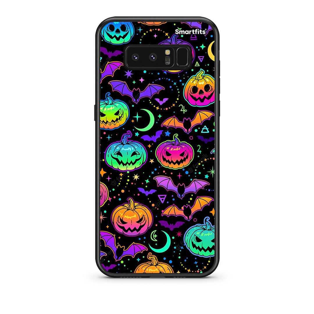 samsung note 8 Neon Halloween θήκη από τη Smartfits με σχέδιο στο πίσω μέρος και μαύρο περίβλημα | Smartphone case with colorful back and black bezels by Smartfits