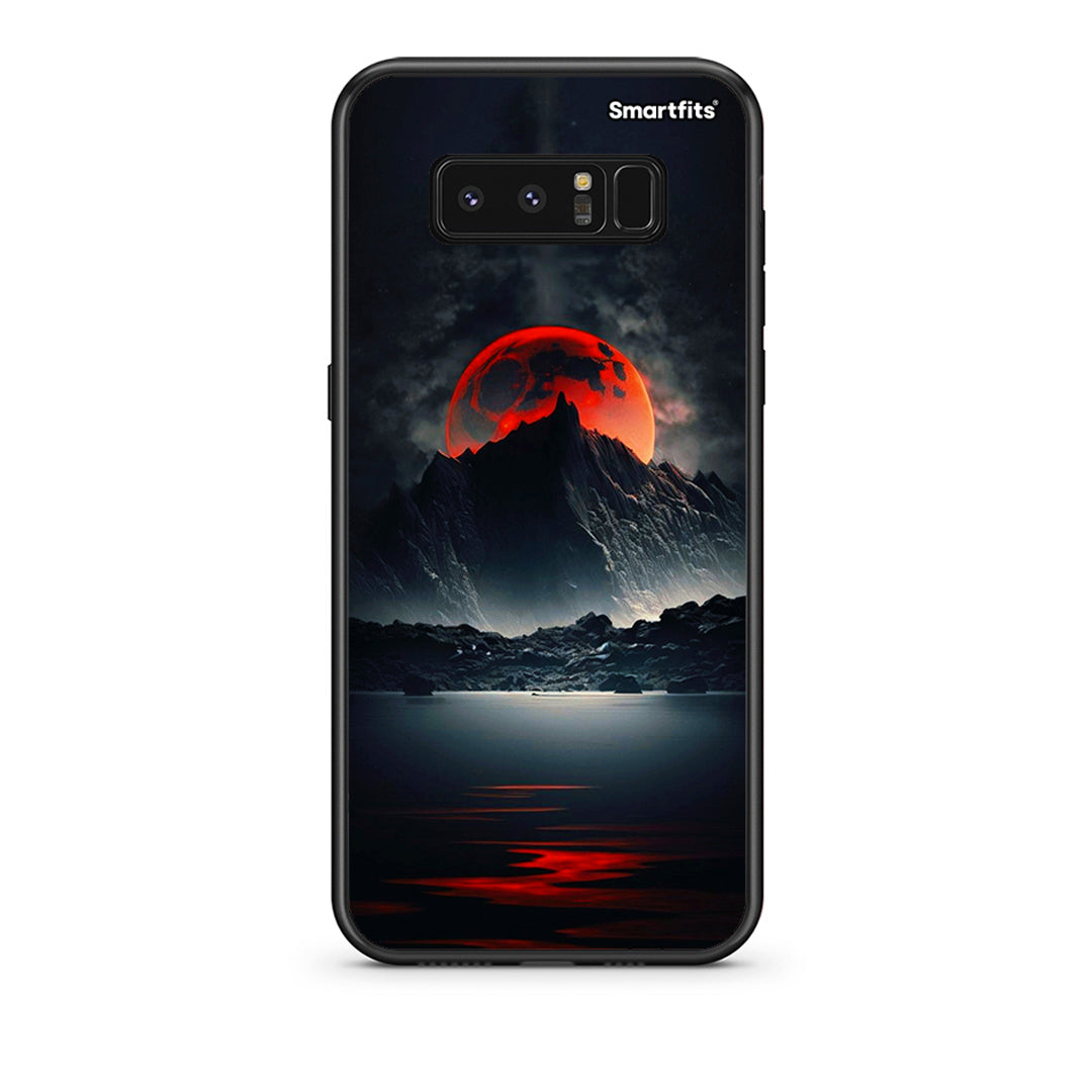 samsung note 8 Red Full Moon θήκη από τη Smartfits με σχέδιο στο πίσω μέρος και μαύρο περίβλημα | Smartphone case with colorful back and black bezels by Smartfits