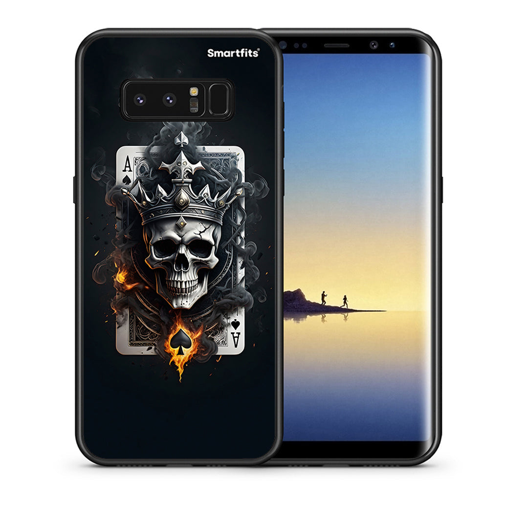 Θήκη Samsung Note 8 Skull King Ace από τη Smartfits με σχέδιο στο πίσω μέρος και μαύρο περίβλημα | Samsung Note 8 Skull King Ace case with colorful back and black bezels