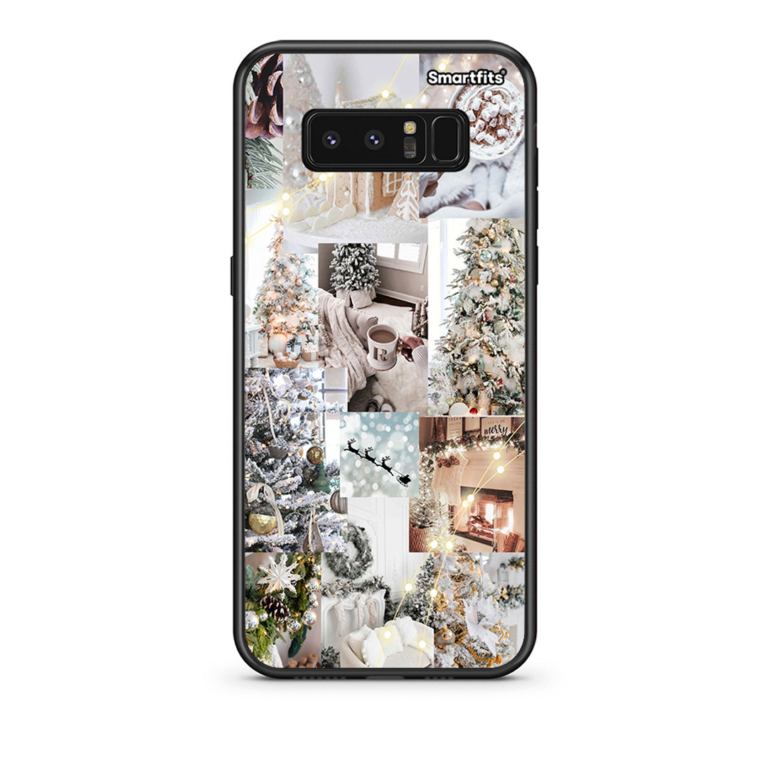 samsung note 8 White Christmas θήκη από τη Smartfits με σχέδιο στο πίσω μέρος και μαύρο περίβλημα | Smartphone case with colorful back and black bezels by Smartfits