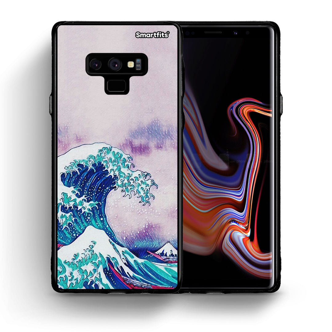 Θήκη Samsung Note 9 Blue Waves από τη Smartfits με σχέδιο στο πίσω μέρος και μαύρο περίβλημα | Samsung Note 9 Blue Waves case with colorful back and black bezels