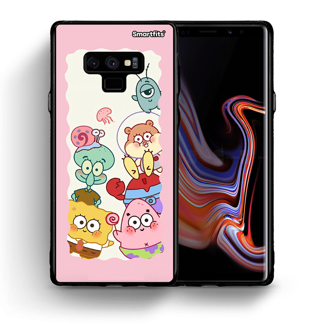 Θήκη Samsung Note 9 Cute Companion από τη Smartfits με σχέδιο στο πίσω μέρος και μαύρο περίβλημα | Samsung Note 9 Cute Companion case with colorful back and black bezels
