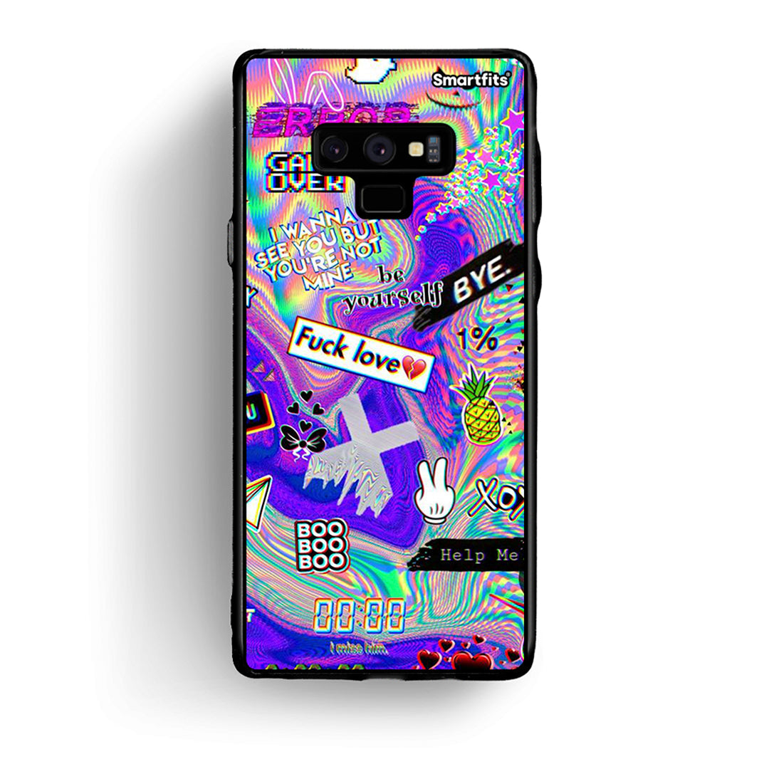 samsung note 9 Game Over θήκη από τη Smartfits με σχέδιο στο πίσω μέρος και μαύρο περίβλημα | Smartphone case with colorful back and black bezels by Smartfits