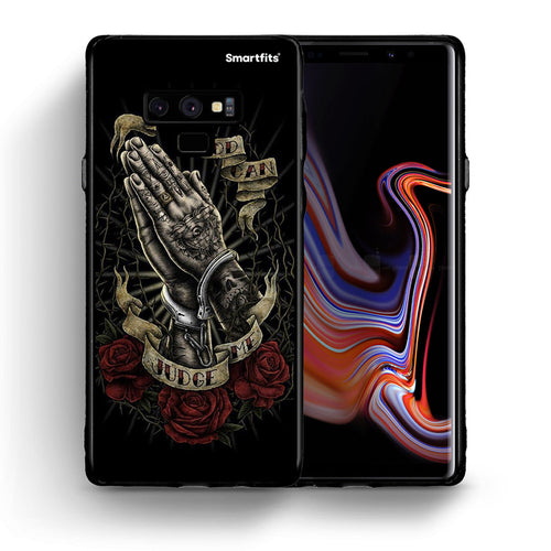 Θήκη Samsung Note 9 Judge By God από τη Smartfits με σχέδιο στο πίσω μέρος και μαύρο περίβλημα | Samsung Note 9 Judge By God case with colorful back and black bezels