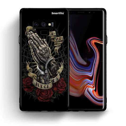 Θήκη Samsung Note 9 Judge By God από τη Smartfits με σχέδιο στο πίσω μέρος και μαύρο περίβλημα | Samsung Note 9 Judge By God case with colorful back and black bezels