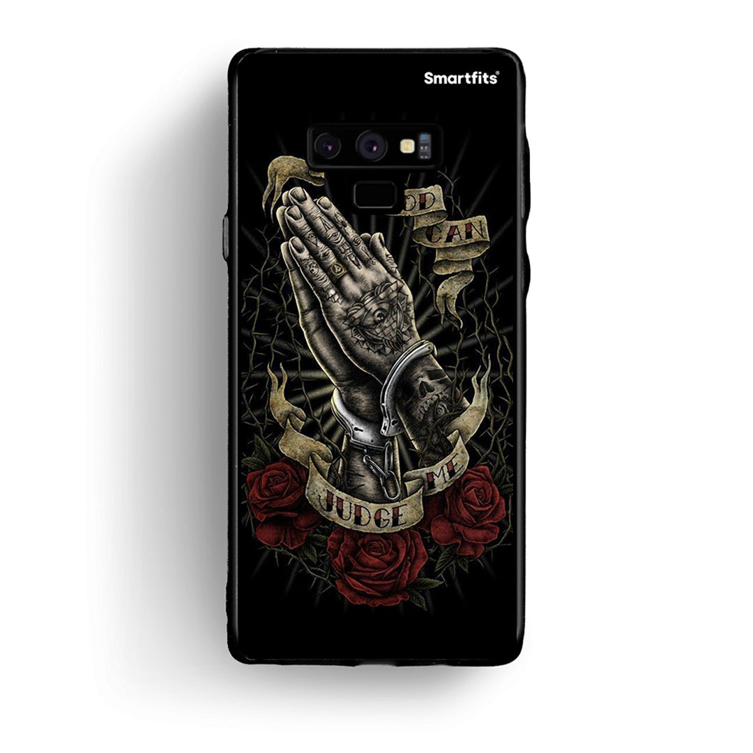samsung note 9 Judge By God θήκη από τη Smartfits με σχέδιο στο πίσω μέρος και μαύρο περίβλημα | Smartphone case with colorful back and black bezels by Smartfits
