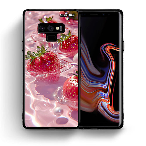 Θήκη Samsung Note 9 Juicy Strawberries από τη Smartfits με σχέδιο στο πίσω μέρος και μαύρο περίβλημα | Samsung Note 9 Juicy Strawberries case with colorful back and black bezels