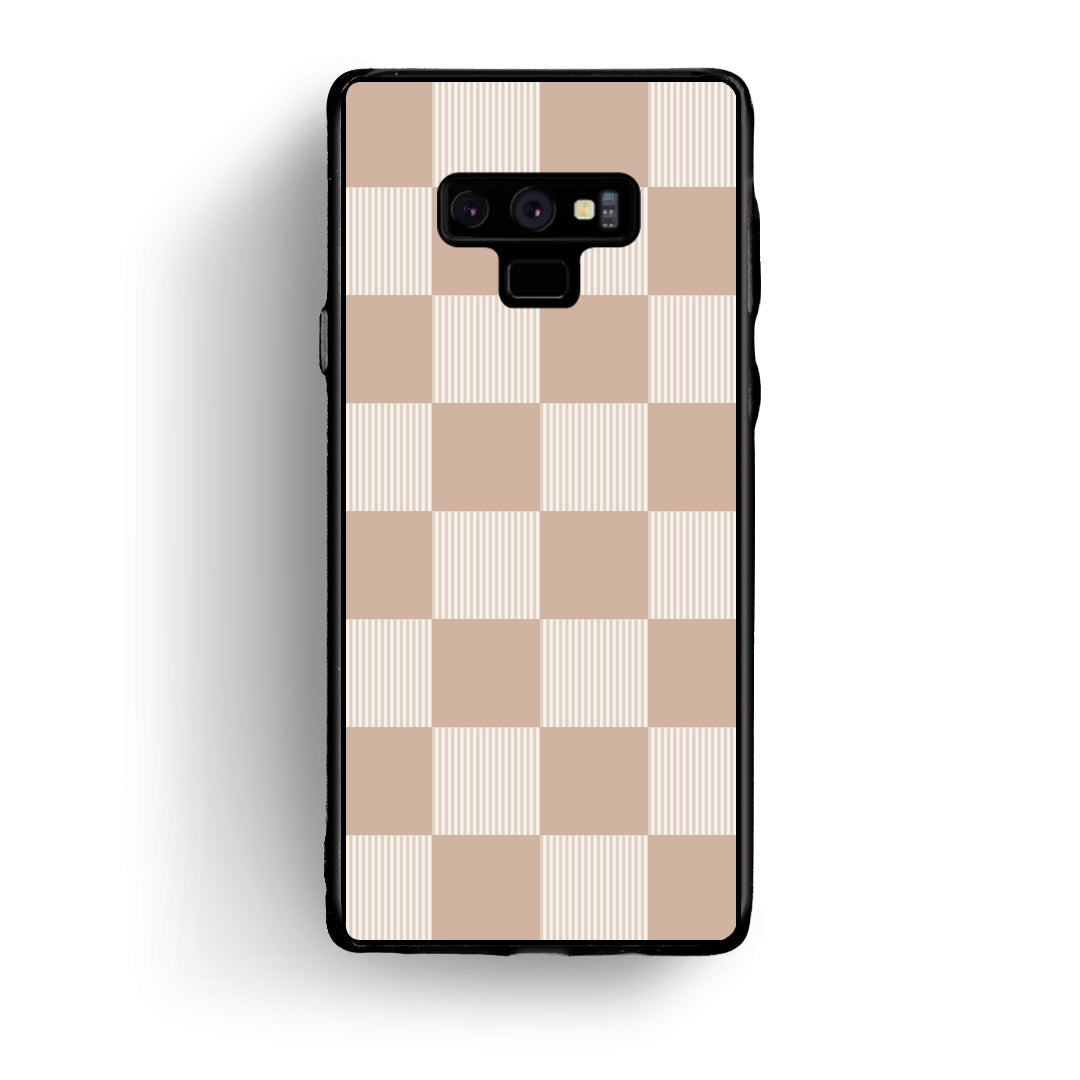 Θήκη Samsung Galaxy Note 9 Latte and Cream Striped Checks από τη Smartfits με σχέδιο στο πίσω μέρος και μαύρο περίβλημα | Samsung Galaxy Note 9 Latte and Cream Striped Checks case with colorful back and black bezels