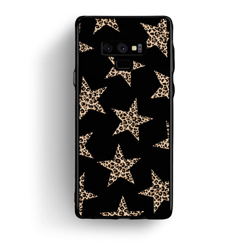 Θήκη Samsung Galaxy Note 9 Leopard Stars on Black από τη Smartfits με σχέδιο στο πίσω μέρος και μαύρο περίβλημα | Samsung Galaxy Note 9 Leopard Stars on Black case with colorful back and black bezels
