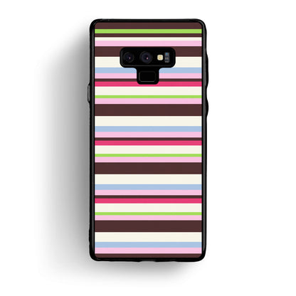 Θήκη Samsung Galaxy Note 9 Multicolour Horizontal Stripes από τη Smartfits με σχέδιο στο πίσω μέρος και μαύρο περίβλημα | Samsung Galaxy Note 9 Multicolour Horizontal Stripes case with colorful back and black bezels