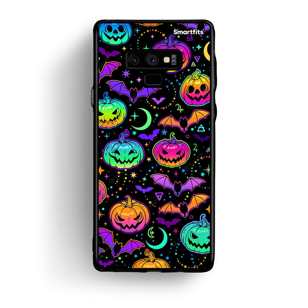 samsung note 9 Neon Halloween θήκη από τη Smartfits με σχέδιο στο πίσω μέρος και μαύρο περίβλημα | Smartphone case with colorful back and black bezels by Smartfits