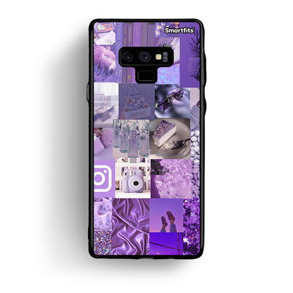 samsung note 9 Purple Aesthetic Collage θήκη από τη Smartfits με σχέδιο στο πίσω μέρος και μαύρο περίβλημα | Smartphone case with colorful back and black bezels by Smartfits