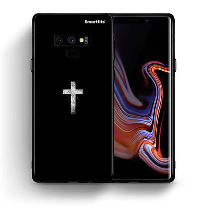 Θήκη Samsung Note 9 White Cross από τη Smartfits με σχέδιο στο πίσω μέρος και μαύρο περίβλημα | Samsung Note 9 White Cross case with colorful back and black bezels