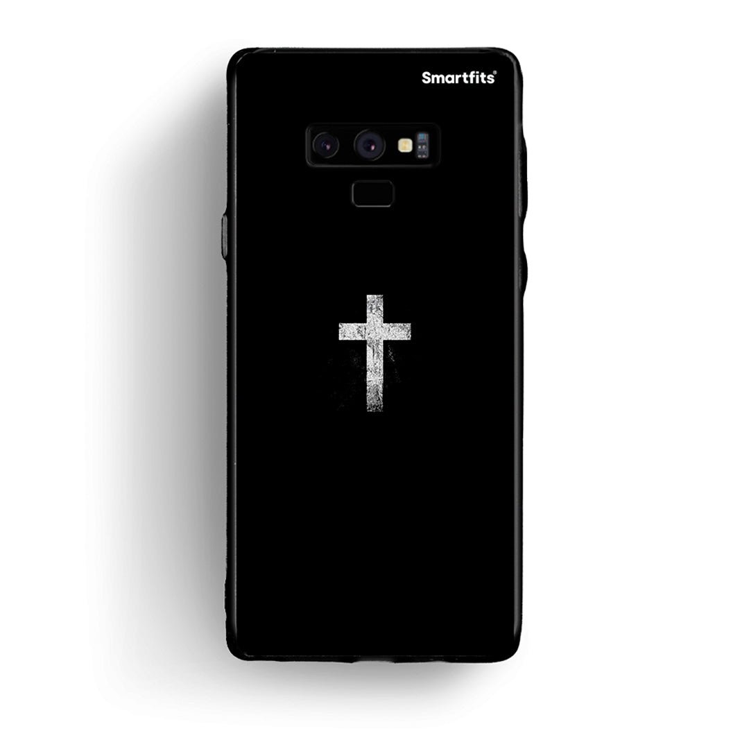 samsung note 9 White Cross θήκη από τη Smartfits με σχέδιο στο πίσω μέρος και μαύρο περίβλημα | Smartphone case with colorful back and black bezels by Smartfits