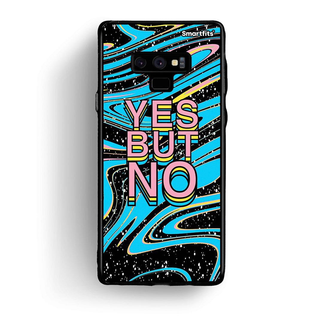 samsung note 9 Yes But No θήκη από τη Smartfits με σχέδιο στο πίσω μέρος και μαύρο περίβλημα | Smartphone case with colorful back and black bezels by Smartfits