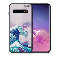 Thumbnail for Θήκη Samsung S10 Blue Waves από τη Smartfits με σχέδιο στο πίσω μέρος και μαύρο περίβλημα | Samsung S10 Blue Waves case with colorful back and black bezels