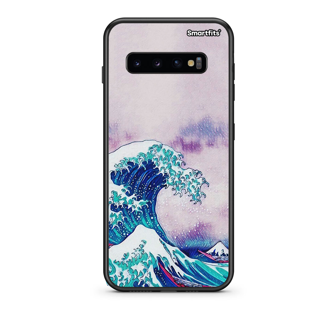 samsung s10 Blue Waves θήκη από τη Smartfits με σχέδιο στο πίσω μέρος και μαύρο περίβλημα | Smartphone case with colorful back and black bezels by Smartfits