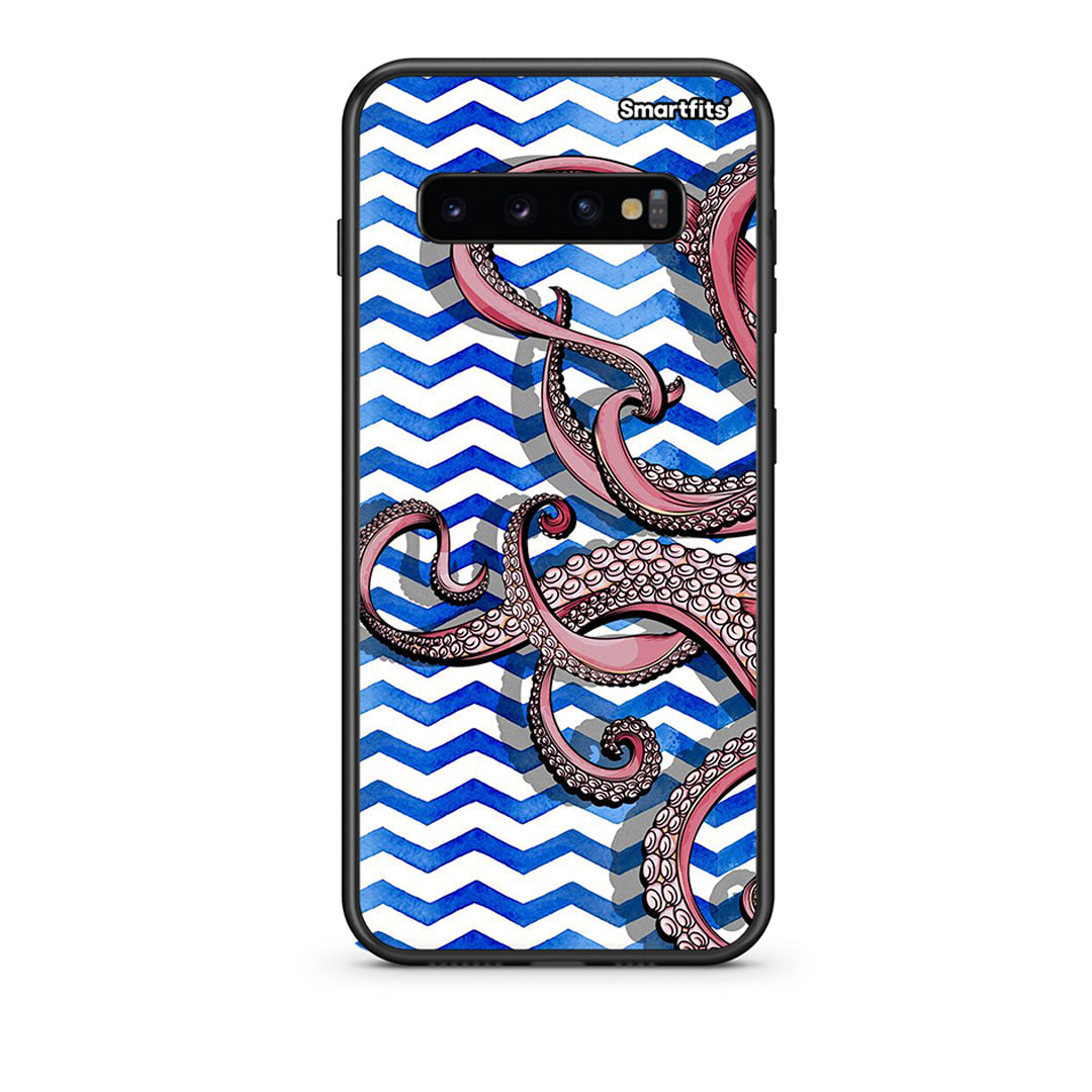 samsung s10 plus Chevron Devilfish θήκη από τη Smartfits με σχέδιο στο πίσω μέρος και μαύρο περίβλημα | Smartphone case with colorful back and black bezels by Smartfits