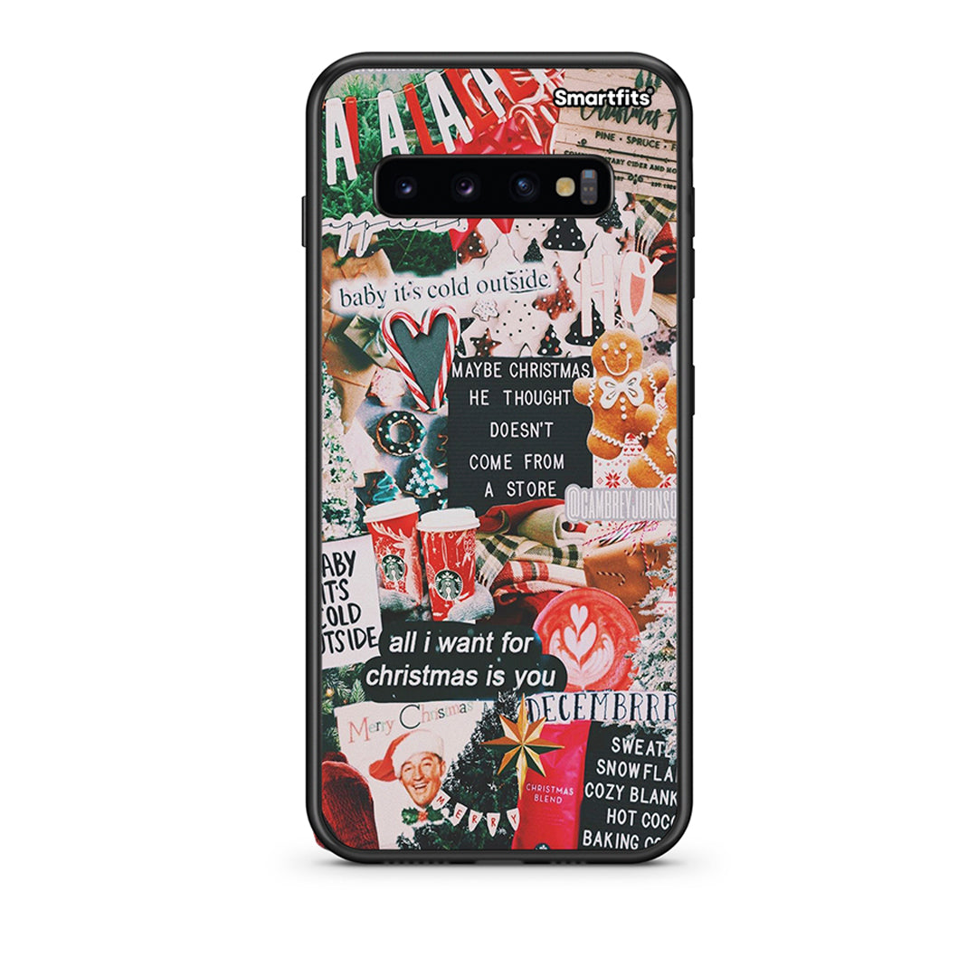samsung s10 Christmas Happiness θήκη από τη Smartfits με σχέδιο στο πίσω μέρος και μαύρο περίβλημα | Smartphone case with colorful back and black bezels by Smartfits