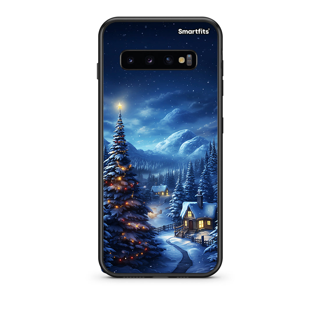 samsung s10 plus Christmas Scenery θήκη από τη Smartfits με σχέδιο στο πίσω μέρος και μαύρο περίβλημα | Smartphone case with colorful back and black bezels by Smartfits