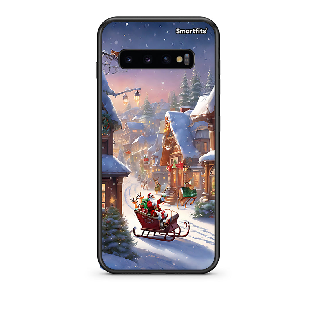 samsung s10 Christmas Snow θήκη από τη Smartfits με σχέδιο στο πίσω μέρος και μαύρο περίβλημα | Smartphone case with colorful back and black bezels by Smartfits