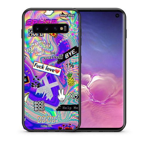 Θήκη Samsung S10 Game Over από τη Smartfits με σχέδιο στο πίσω μέρος και μαύρο περίβλημα | Samsung S10 Game Over case with colorful back and black bezels