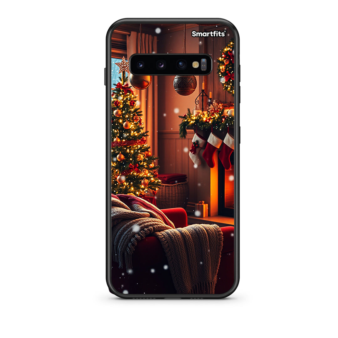 samsung s10 plus Home For Christmas θήκη από τη Smartfits με σχέδιο στο πίσω μέρος και μαύρο περίβλημα | Smartphone case with colorful back and black bezels by Smartfits